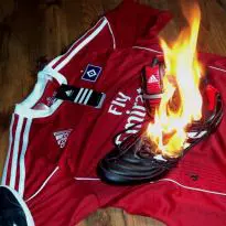Adidas football boots burning